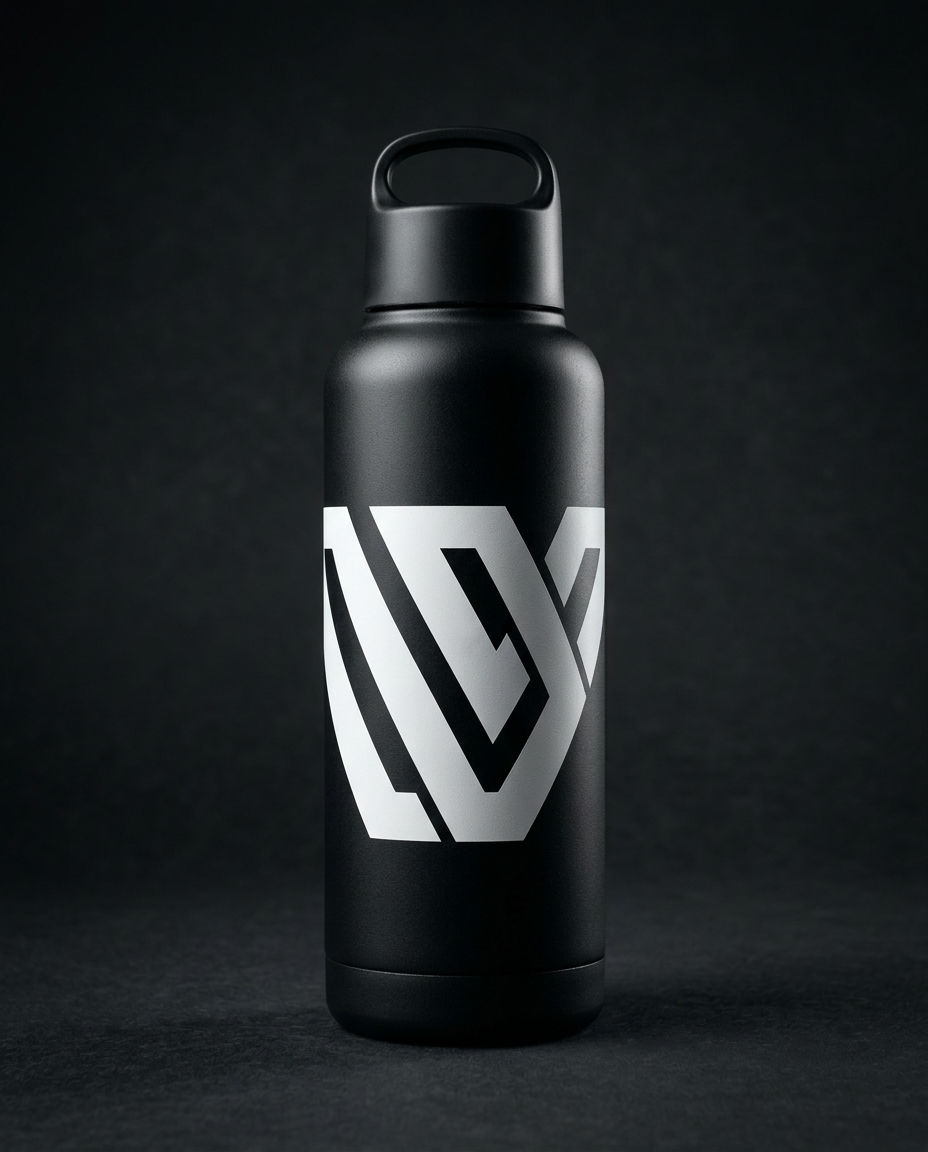 Black Water Bottle with white VWV logo